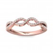 FlyerFit® 18K Pink Gold Micropave Cutdown Wedding Band