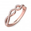 FlyerFit® 18K Pink Gold Micropave Cutdown Wedding Band