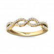 FlyerFit® 18K Yellow Gold Micropave Cutdown Wedding Band