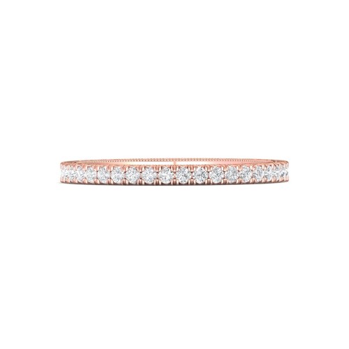 FlyerFit&reg; 18K Pink Gold Vintage Wedding Band