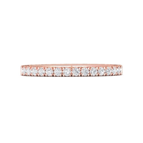 FlyerFit&reg; 18K Pink Gold Vintage Wedding Band