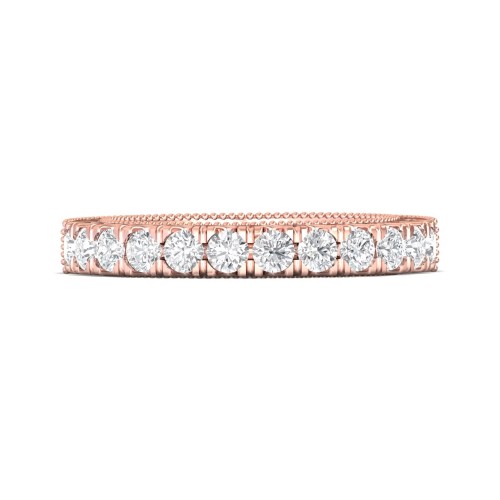 FlyerFit&reg; 18K Pink Gold Vintage Wedding Band