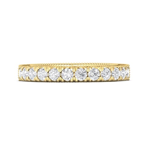 FlyerFit&reg; 18K Yellow Gold Vintage Wedding Band