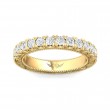 FlyerFit® 18K Yellow Gold Vintage Wedding Band