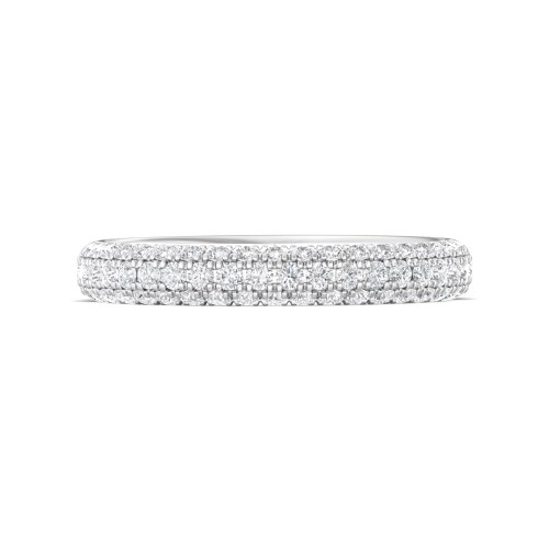 FlyerFit&reg; Platinum Micropave Wedding Band