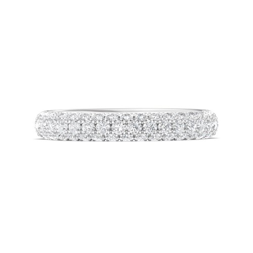 FlyerFit&reg; Platinum Micropave Wedding Band