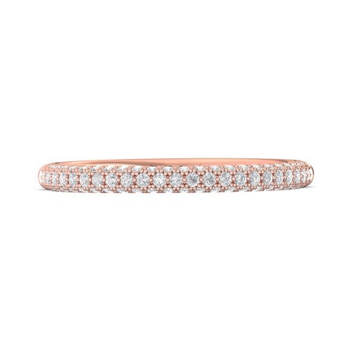 FlyerFit&reg; 14K Pink Gold Micropave Wedding Band