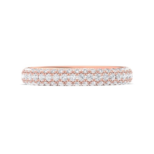 FlyerFit&reg; 18K Pink Gold Micropave Wedding Band