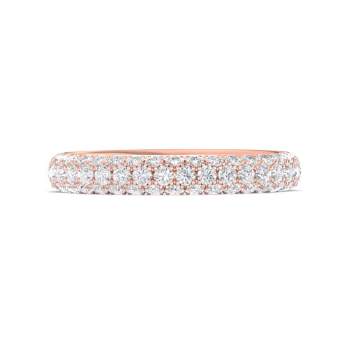 FlyerFit&reg; 14K Pink Gold Micropave Wedding Band
