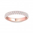 FlyerFit® 18K Pink Gold Micropave Wedding Band