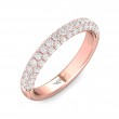 FlyerFit® 18K Pink Gold Micropave Wedding Band