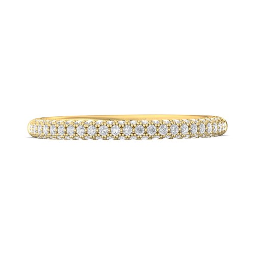 FlyerFit&reg; 14K Yellow Gold Micropave Wedding Band