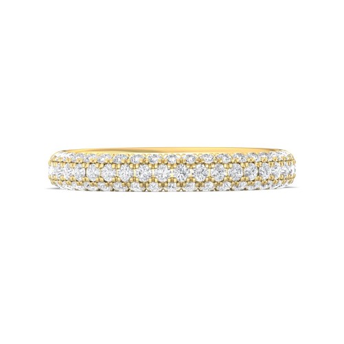 FlyerFit&reg; 14K Yellow Gold Micropave Wedding Band