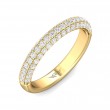 FlyerFit® 18K Yellow Gold Micropave Wedding Band