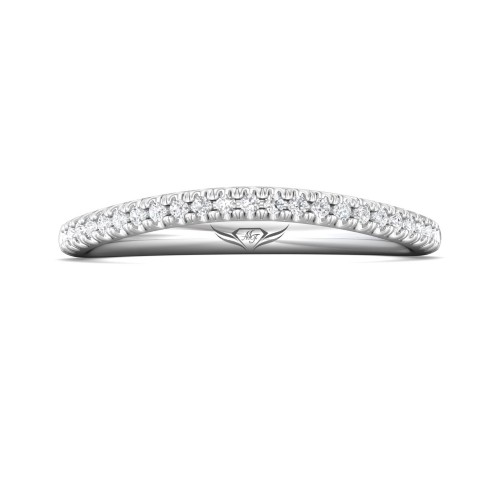FlyerFit&reg; Platinum Micropave Cutdown Wedding Band