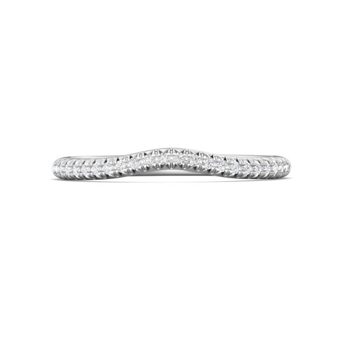 FlyerFit&reg; Platinum Micropave Cutdown Wedding Band