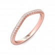 FlyerFit® 18K Pink Gold Micropave Cutdown Wedding Band