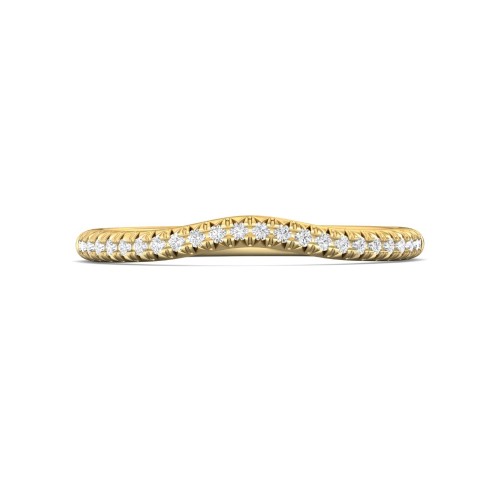 FlyerFit&reg; 18K Yellow Gold Micropave Cutdown Wedding Band