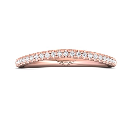 FlyerFit&reg; 18K Pink Gold Micropave Cutdown Wedding Band
