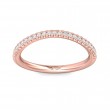 FlyerFit® 18K Pink Gold Micropave Cutdown Wedding Band