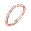 FlyerFit® 18K Pink Gold Micropave Cutdown Wedding Band