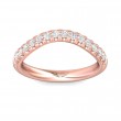 FlyerFit® 18K Pink Gold Micropave Cutdown Wedding Band
