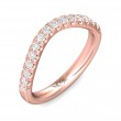 FlyerFit® 18K Pink Gold Micropave Cutdown Wedding Band