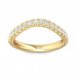 FlyerFit® 14K Yellow Gold Micropave Cutdown Wedding Band