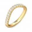 FlyerFit® 14K Yellow Gold Micropave Cutdown Wedding Band