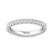 FlyerFit® 14K White Gold Micropave Cutdown Wedding Band