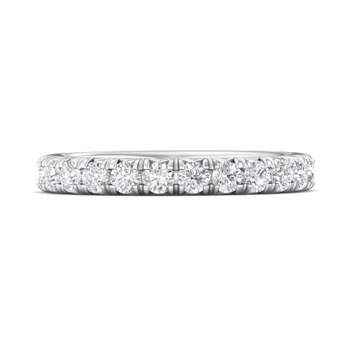 FlyerFit&reg; Platinum Micropave Cutdown Wedding Band