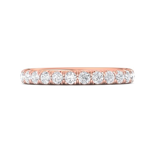 FlyerFit&reg; 18K Pink Gold Micropave Cutdown Wedding Band