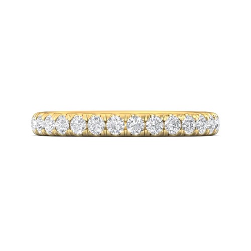 FlyerFit&reg; 18K Yellow Gold Micropave Cutdown Wedding Band