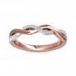FlyerFit® 14K Pink Gold Shank And White Gold Top Micropave Cutdown Wedding Band