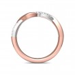 FlyerFit® 14K Pink Gold Shank And White Gold Top Micropave Cutdown Wedding Band