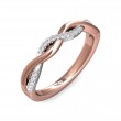 FlyerFit® 14K Pink Gold Shank And White Gold Top Micropave Cutdown Wedding Band