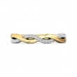 FlyerFit® 14K Yellow and 14K White Gold Micropave Cutdown Wedding Band