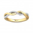 FlyerFit® 14K Yellow and 14K White Gold Micropave Cutdown Wedding Band