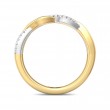 FlyerFit® 18K Yellow Gold Shank And White Gold Top Micropave Cutdown Wedding Band