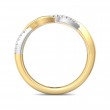 FlyerFit® 14K Yellow and 14K White Gold Micropave Cutdown Wedding Band