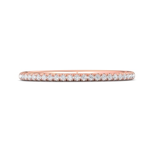 FlyerFit&reg; 18K Pink Gold Micropave Cutdown Wedding Band
