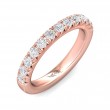 FlyerFit® 18K Pink Gold Micropave Cutdown Wedding Band