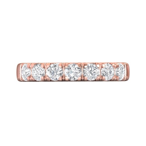 FlyerFit&reg; 18K Pink Gold Micropave Cutdown Wedding Band