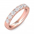 FlyerFit® 18K Pink Gold Micropave Cutdown Wedding Band