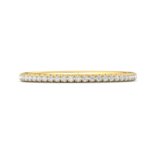 FlyerFit&reg; 18K Yellow Gold Micropave Cutdown Wedding Band