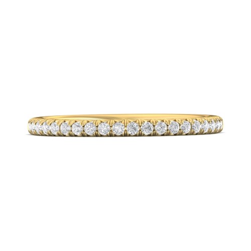FlyerFit&reg; 14K Yellow Gold Micropave Cutdown Wedding Band