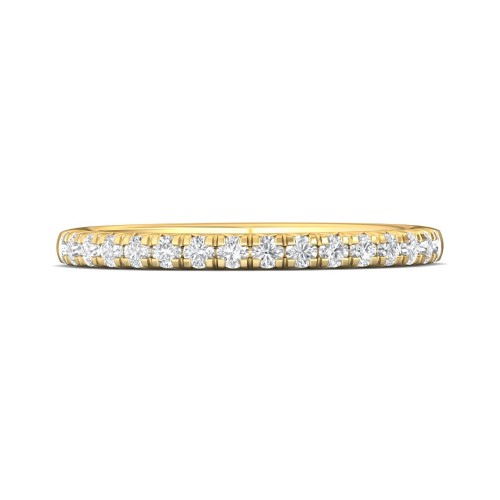 FlyerFit&reg; 14K Yellow Gold Micropave Cutdown Wedding Band