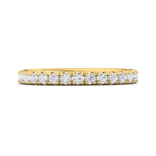 FlyerFit&reg; 14K Yellow Gold Micropave Cutdown Wedding Band