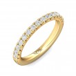 FlyerFit® 18K Yellow Gold Micropave Cutdown Wedding Band