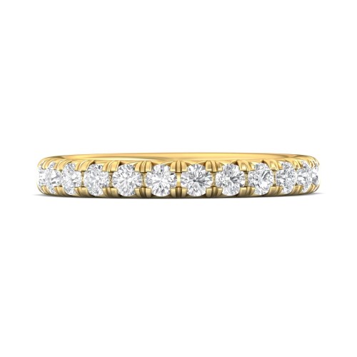 FlyerFit&reg; 14K Yellow Gold Micropave Cutdown Wedding Band
